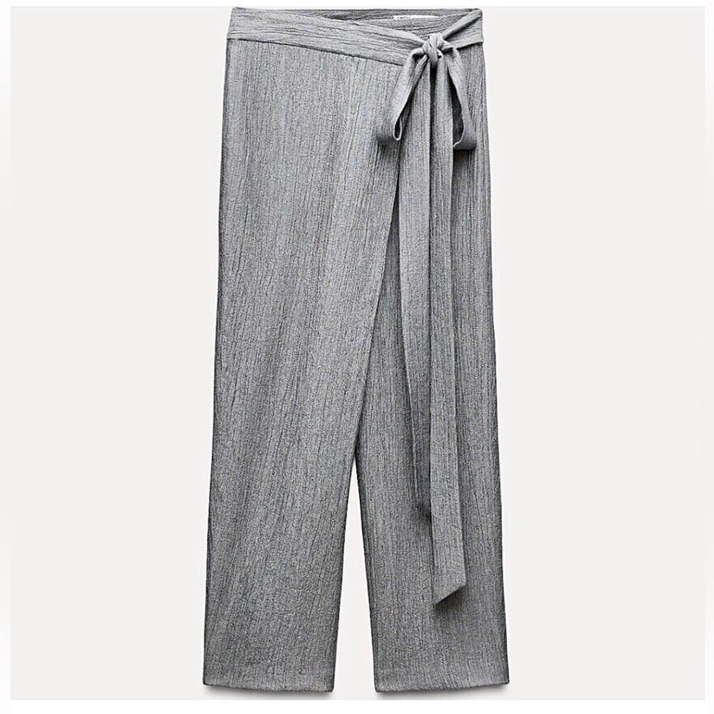 Zara Crinkle Textured Wrap Pants